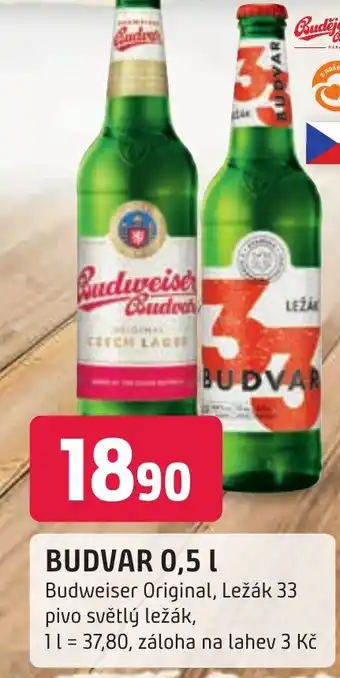 Trefa BUDVAR 0,5 L nabídka