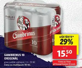 Lidl GAMBRINUS 10 ORIGINÁL nabídka
