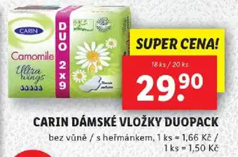 Lidl CARIN DÁMSKÉ VLOŽKY DUOPACK nabídka