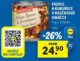 Lidl FAZOLE A KUKUŘICE V RAJČATOVÉ OMÁČCE nabídka