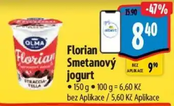 Albert Florian Smetanový jogurt nabídka