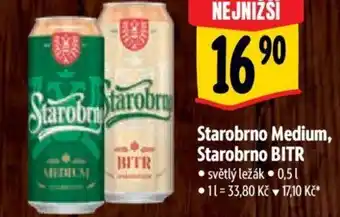 Albert Starobrno Medium, Starobrno BITR 0.5L nabídka