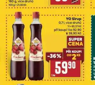 Billa Yo sirup nabídka