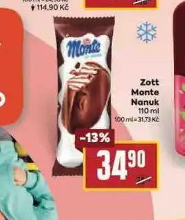 Billa Zott monte nanuk nabídka