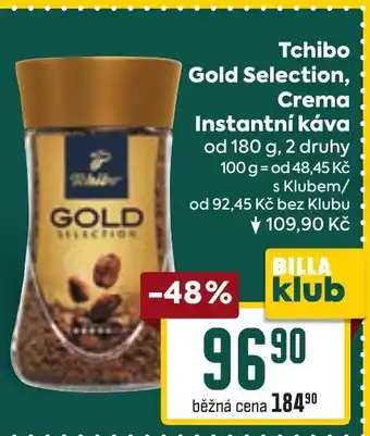 Billa Tchibo Gold Selection, Crema Instantní káva nabídka