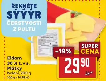 Billa Eidam 30% t. v s. Plátky nabídka