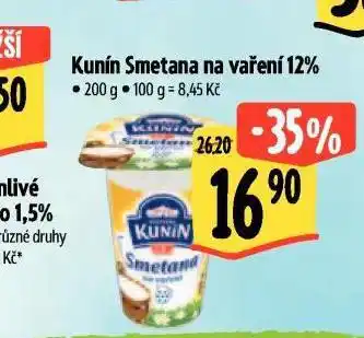 Albert Kunín smetana na vaření 12% nabídka