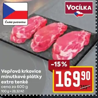 Billa Vepřová krkovice minutkové plátky extra tenké nabídka
