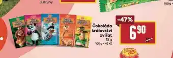Billa Čokoláda království zvířat nabídka