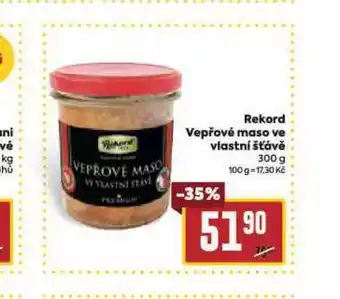 Billa Rekord vepřové maso ve vlastní šťávě nabídka