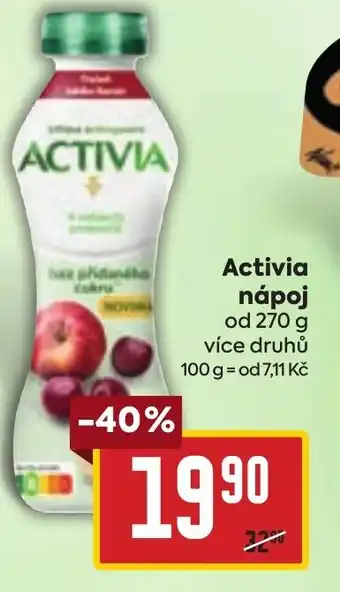 Billa Activia nápoj nabídka