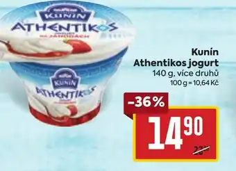 Billa Kunín Athentikos jogurt nabídka