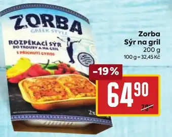 Billa Zorba Sýr na gril nabídka