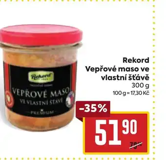 Billa Rekord Vepřové maso ve vlastní šťávě nabídka