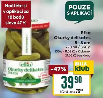 Billa Efko Okurky delikates 5-8 cm nabídka