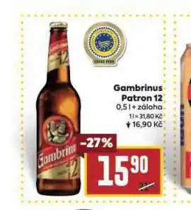 Billa Pivo gambrinus patron 12 nabídka