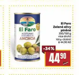 Billa El faro zelené olivy plněné nabídka