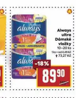 Billa Always ultra duo dámské vložky nabídka