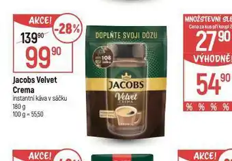 Globus Jacobs velvet crema instantní káva v sáčku nabídka