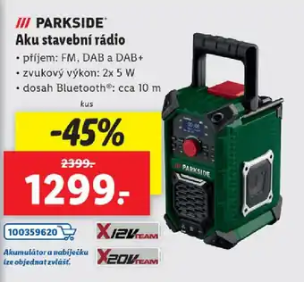 Lidl PARKSIDE Aku stavební rádio nabídka