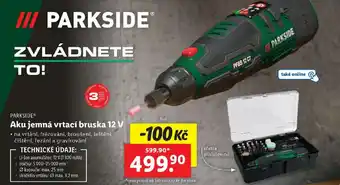 Lidl PARKSIDE® Aku jemná vrtací bruska 12 V nabídka