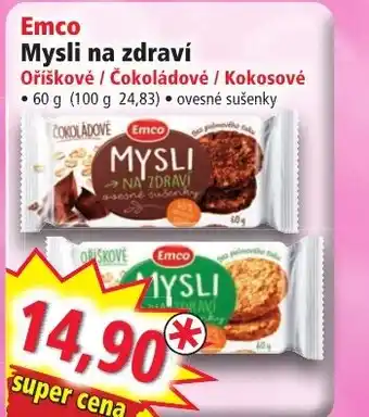 Norma Emco Mysli na zdraví Oříškové / Čokoládové / Kokosové nabídka