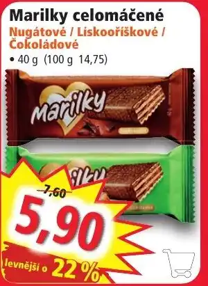 Norma Marilky celomáčené Nugátové / Lískooříškové / Čokoládové nabídka