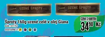 Tamda Foods Šproty 160g uzené celé v olej Giana nabídka