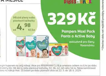 Rossmann Pampers dětské plenky nabídka