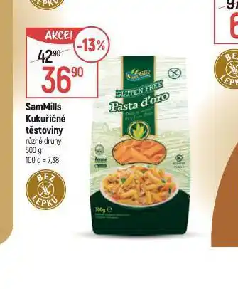 Globus Sammills kukuřičné těstoviny nabídka
