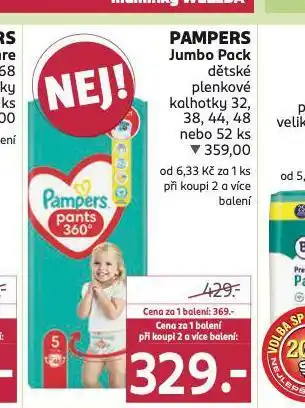 Rossmann Pampers dětské plenky nabídka