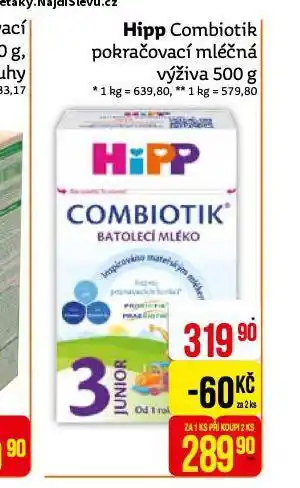 Teta Hipp combiotik pokračovací mléčná výživa nabídka