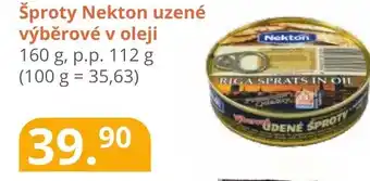 Potraviny CZ Šproty Nekton uzené výběrové v oleji nabídka