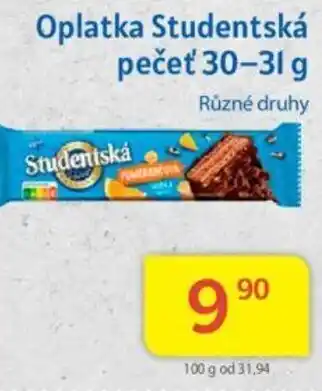 Kubík potraviny Oplatka Studentská pečeť 30-31 g nabídka