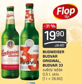 Flop BUDWEISER BUDVAR ORIGINAL, BUDVAR 33 0.5L nabídka