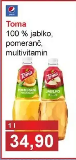 PLUS JIP Toma 100% jablko, pomeranč, multivitamin 1L nabídka