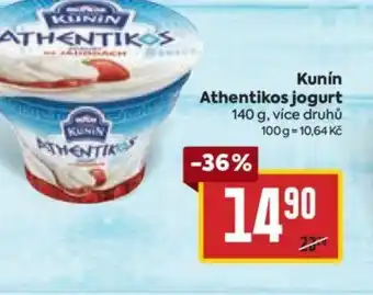 Billa Kunín Athentikos jogurt nabídka