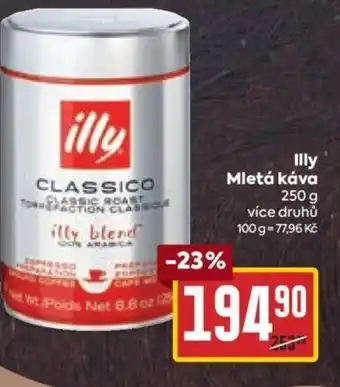 Billa Illy Mletá káva nabídka