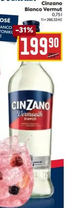 Billa Cinzano Bianco Vermut 0.75L nabídka