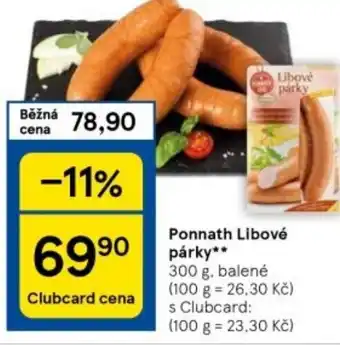 Tesco Ponnath Libové párky nabídka