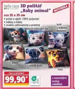 Norma 3d polštář baby animal nabídka