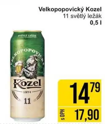 Jip Velkopopovický Kozel 11 světlý ležák 0,5L nabídka