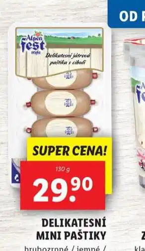 Lidl Delikatesní mini paštiky nabídka