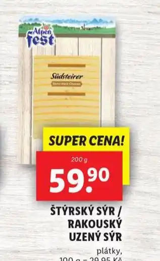 Lidl Štýrský sýr / rakouský uzený sýr nabídka