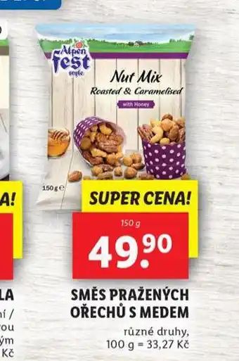 Lidl Směs pražených ořechů s medem nabídka