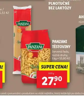 Lidl Panzani těstoviny nabídka