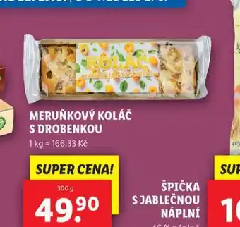 Lidl Meruňkový koláč s drobenkou nabídka