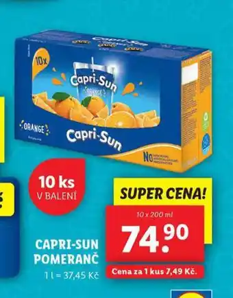 Lidl Capri sun pomeranč nabídka