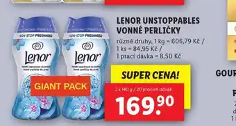Lidl Lenor unstoppables vonné perličky nabídka