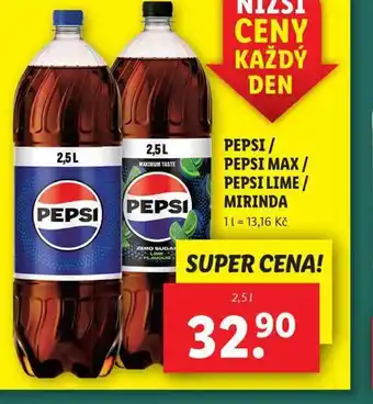 Lidl Pepsi, pepsi max / pepsi lime / mirinda nabídka